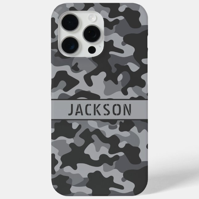 Funda De Case-Mate Para iPhone Gray Camouflage Personalized (Reverso )