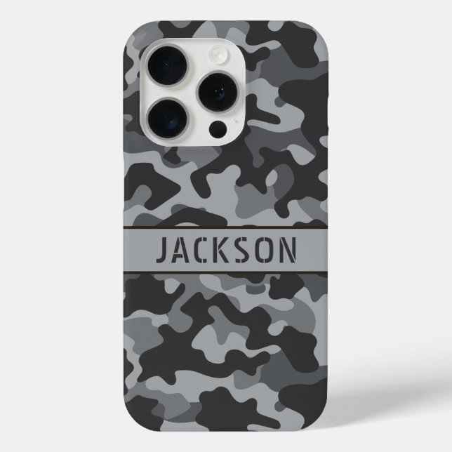 Funda De Case-Mate Para iPhone Gray Camouflage Personalized (Reverso )