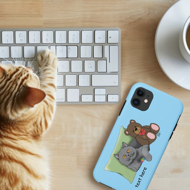 Funda De Case-Mate Para iPhone Gray Cat Teddy Bear (Subido por el creador)