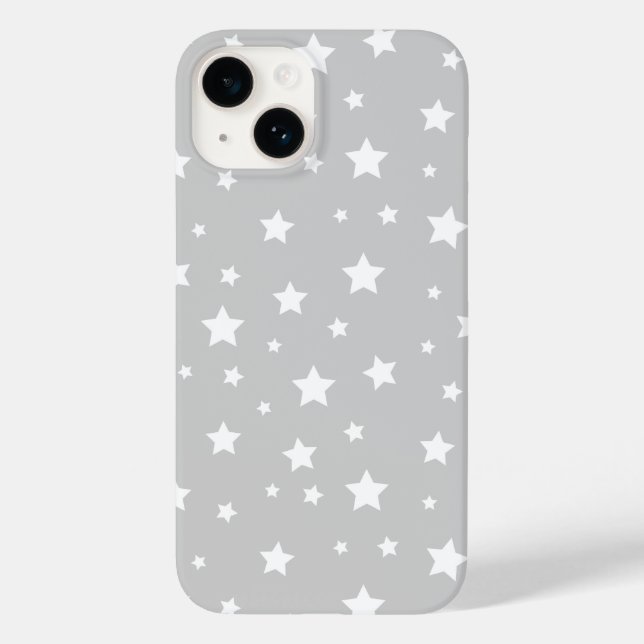Funda De Case-Mate Para iPhone Gray Cute Stars (Reverso )