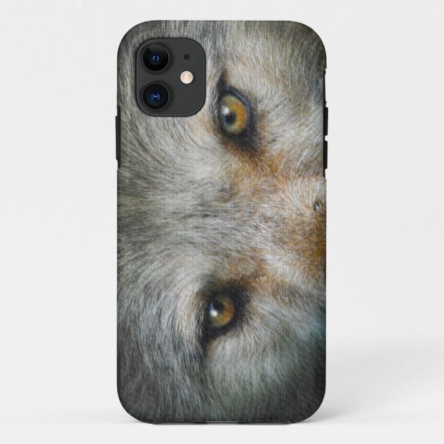 Funda De Case-Mate Para iPhone Gray Wolf Golden Eyes Wildlife Gift (Reverso)