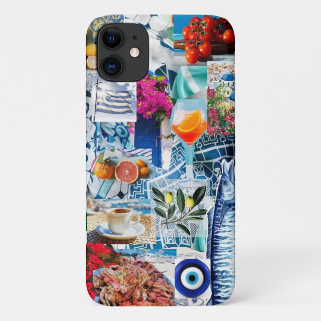Funda De Case-Mate Para iPhone Greece vacay collage case (Reverso)
