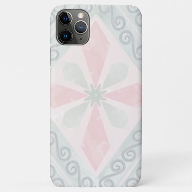 Funda De Case-Mate Para iPhone Green and pink pastel diamond pattern (Reverso)