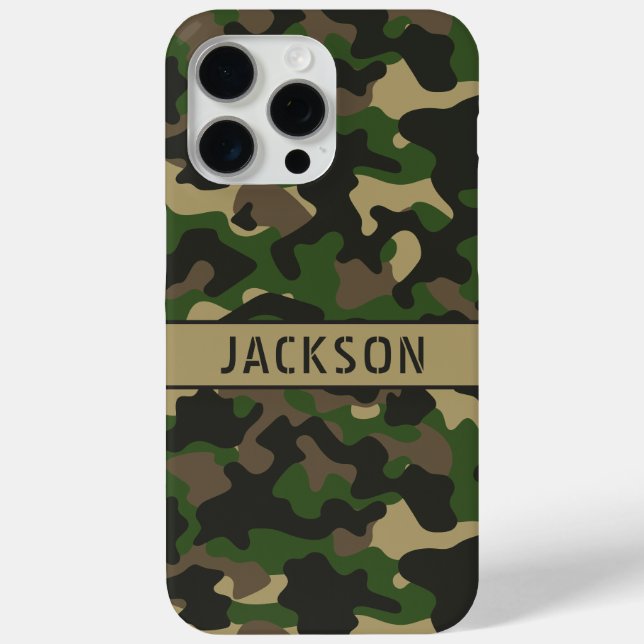 Funda De Case-Mate Para iPhone Green Brown Camouflage Personalized (Reverso )