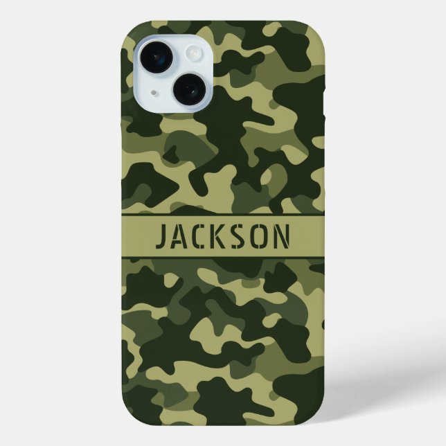 Funda De Case-Mate Para iPhone Green Camouflage Personalized (Reverso )