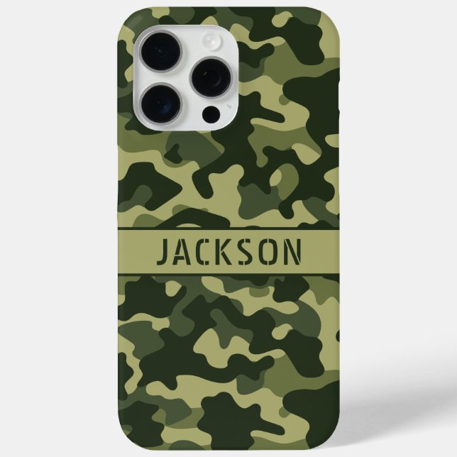 Funda De Case-Mate Para iPhone Green Camouflage Personalized (Reverso )