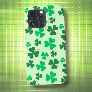 Funda Para iPhone 13 Pro Green Clover Shamrock Irlanda Retro Elegante