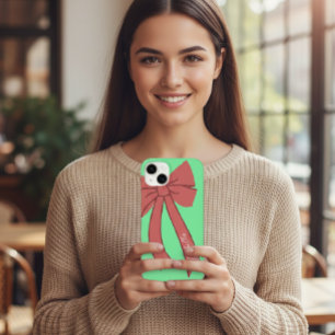 Funda Para iPhone 14 Plus De Case-Mate Green Custody with Red Wine Bow and Personalized 