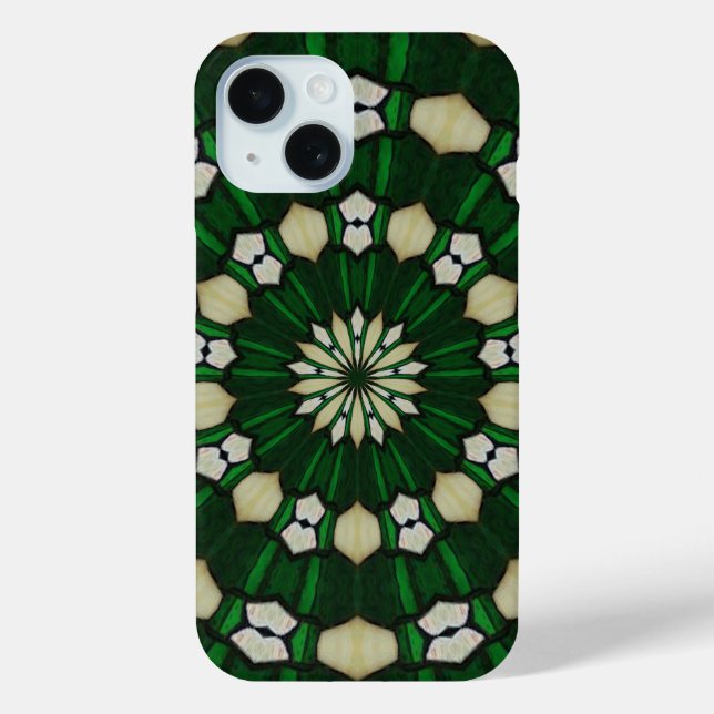 Funda De Case-Mate Para iPhone Green de Esmeralda y Glass de Marfil (Reverso )