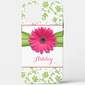 title_seo2 Green Floral Damask Pink Gerber Daisy iPhone 5