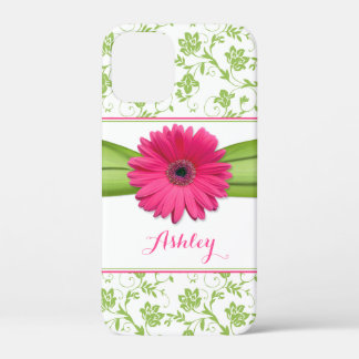 title_seo2 Green Floral Damask Pink Gerber Daisy iPhone 6 cas