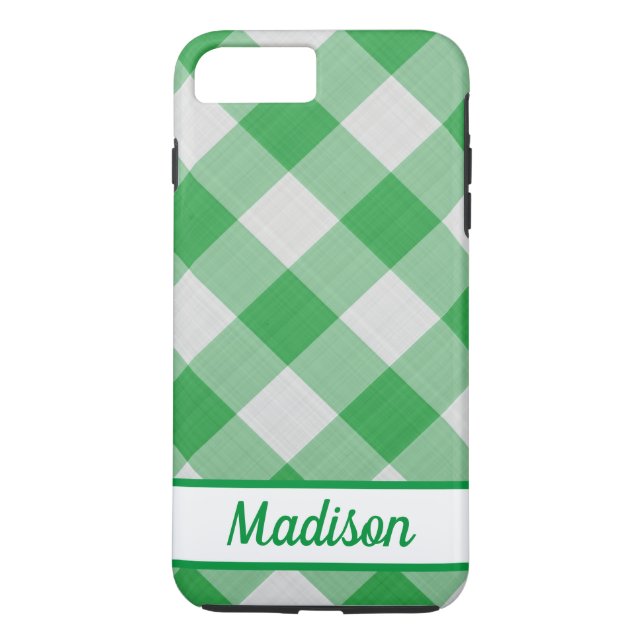 Funda De Case-Mate Para iPhone Green Gingham (Reverso)