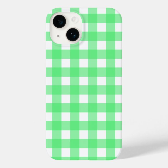 Funda De Case-Mate Para iPhone Green gingham (Reverso )