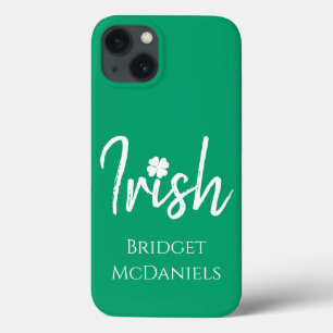 Funda Para iPhone 13 Green Irish Four Leaf Clover St Patrons Day