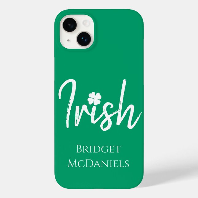Funda De Case-Mate Para iPhone Green Irish Four Leaf Clover St Patrons Day (Reverso )