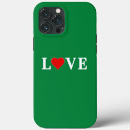 Funda Para iPhone 13 Pro Max Green LOVE Elegant Classic