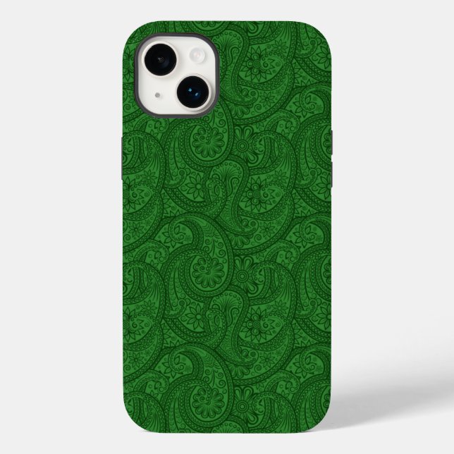 Funda De Case-Mate Para iPhone Green Paisley (Reverso )