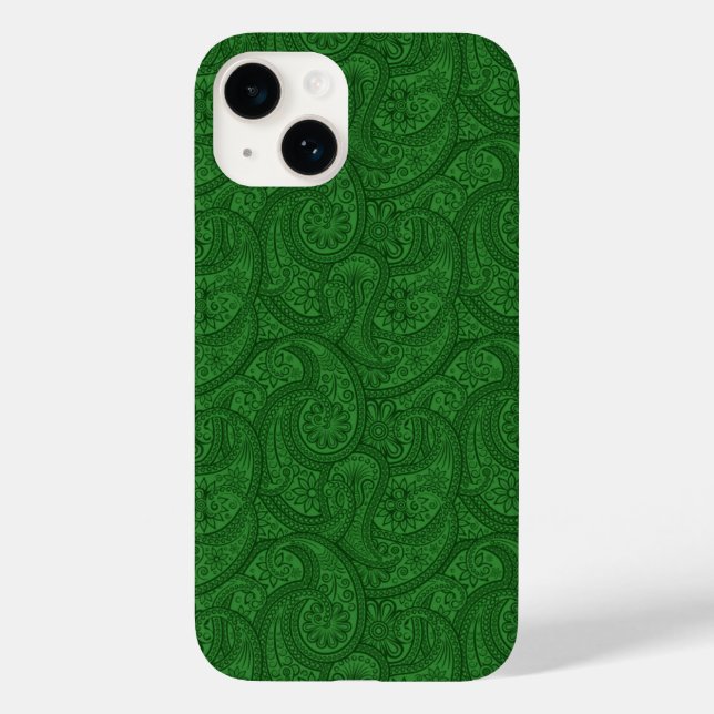 Funda De Case-Mate Para iPhone Green Paisley (Reverso )
