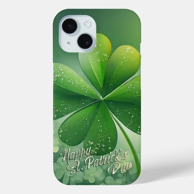 Funda De Case-Mate Para iPhone Green Shamrock Happy St. Patrick's Day (7) c (Reverso )