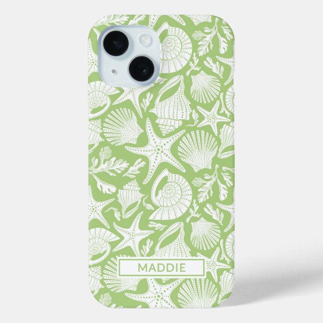 Funda De Case-Mate Para iPhone Green Shells Personalized (Reverso )