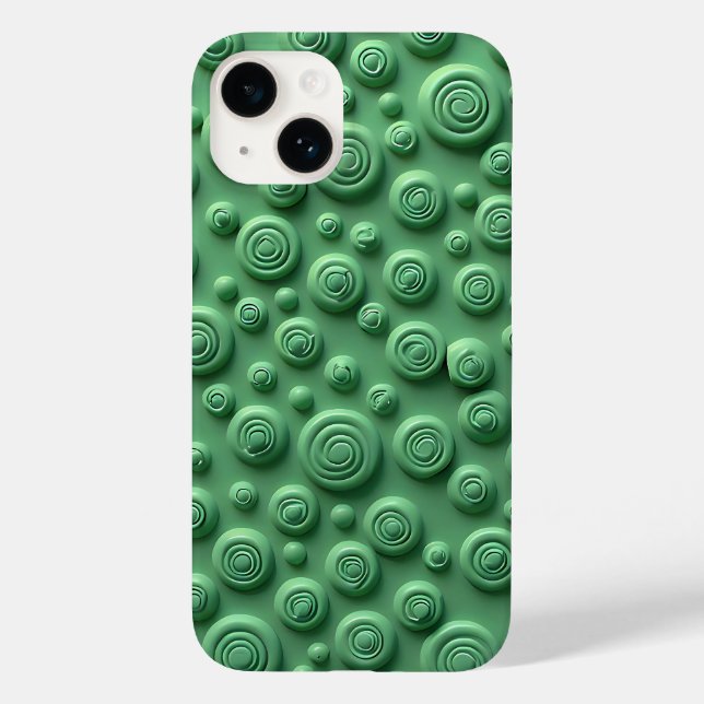 Funda De Case-Mate Para iPhone Green Spiral Texture iPhone Case Modern Look (Reverso )