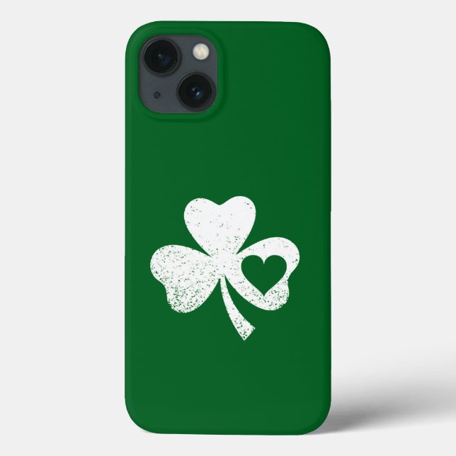 Funda De Case-Mate Para iPhone Green St Patricks Day Irish Patty's Heart Shamrock (Reverso)