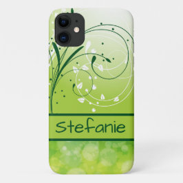 Funda Para iPhone 11 Green Swirly deja Brokeh