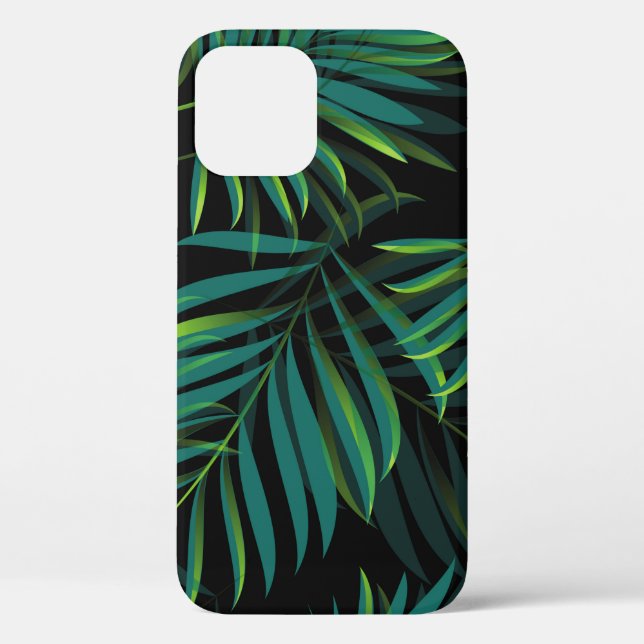 Funda De Case-Mate Para iPhone Green tropical palm leaves. Seamless pattern graph (Reverso )
