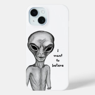 Funda Para iPhone 15 Grey Alien , quiero creer