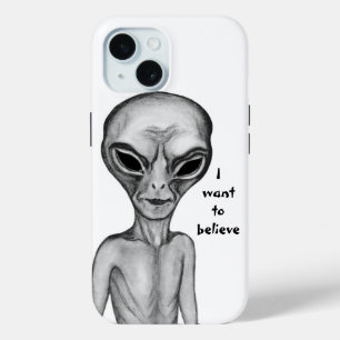 Funda Para iPhone 15 Grey Alien , quiero creer