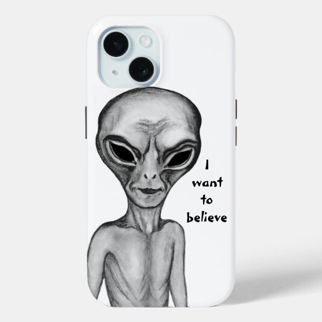 Funda De Case-Mate Para iPhone Grey Alien , quiero creer (Reverso )