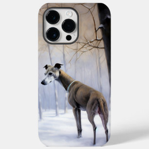 Funda Para iPhone 14 Pro Max De Case-Mate Greyhound italiano deja que nieve Navidades