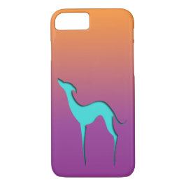 Funda Para iPhone 8/7 Greyhound Whippet perro naranja azul violeta oscur