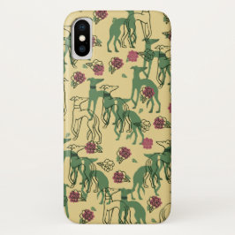 Funda Para iPhone X Greyhounds y Rosas Greyhound Rosa Pattern Spring
