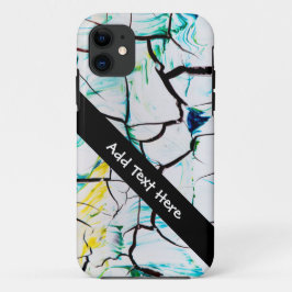 Funda Para iPhone 11 Grietas abstractas en azul amarillo verde