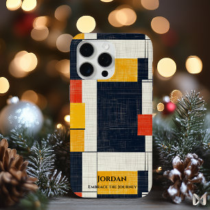 Funda Para iPhone 15 Pro Max Grilla geométrica negrita: rojo, amarillo y negro