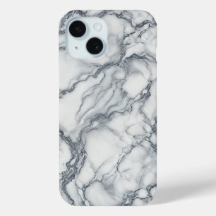 Funda Para iPhone 15 Gris Chic y Mármol Blanco Aspecto Glamour