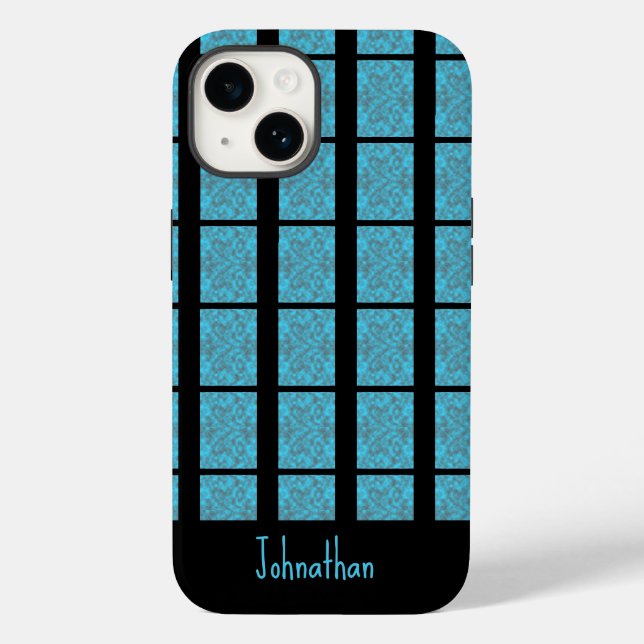 Funda De Case-Mate Para iPhone Gris de espoleta azul tropical moderno (Reverso )