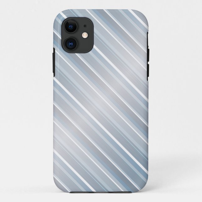 Funda De Case-Mate Para iPhone Gris de rayas estilizadas (Reverso)