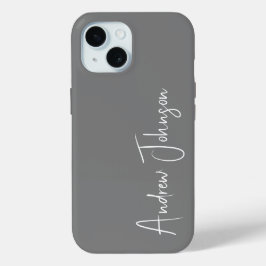 Funda Para iPhone 15 Gris monogramado