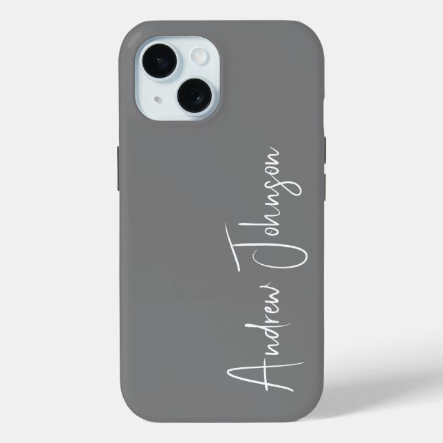 Funda De Case-Mate Para iPhone Gris monogramado (Reverso )
