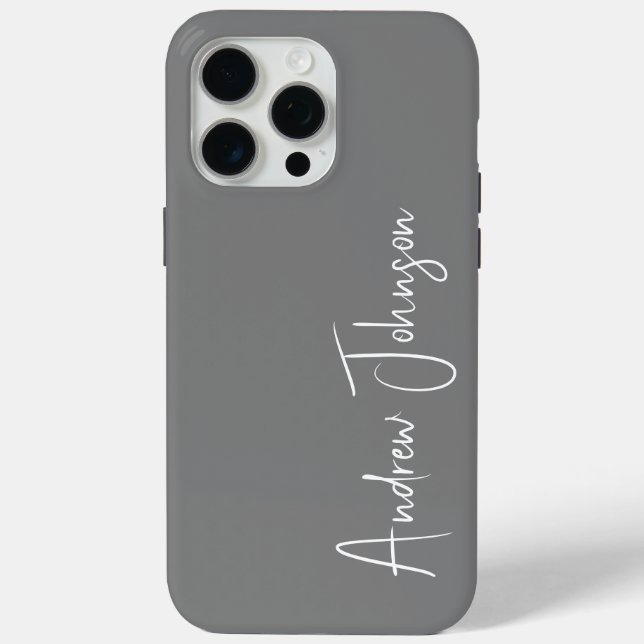 Funda De Case-Mate Para iPhone Gris monogramado (Reverso )