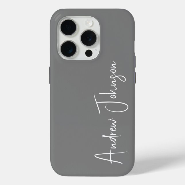 Funda De Case-Mate Para iPhone Gris monogramado (Reverso )