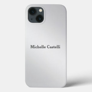 Funda Para iPhone 13 Gris plateado Profesional Añadir nombre propio