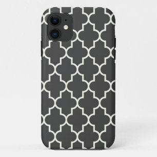 Funda Para iPhone 11 Gris Quatrefoil del grafito