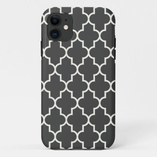 Funda Para iPhone 11 Gris Quatrefoil del grafito