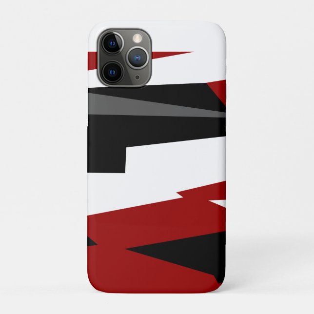 Funda De Case-Mate Para iPhone gris rojo negro y blanco (Reverso)