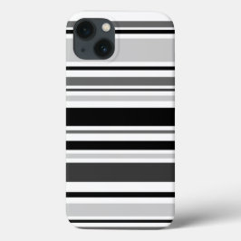 Funda Para iPhone 13 Gris variado, negro, franjas blancas