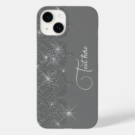 Funda Para iPhone 14 De Case-Mate Gris y plateado encaje elegante diamante brillante
