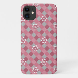 Funda Para iPhone 11 Gris y rosa graso con flores de camomila